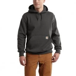 Carhartt Men's Small Peat Cotton/Polyester Rain Defender Paxton Hooded Heavyweight Sweatshirt