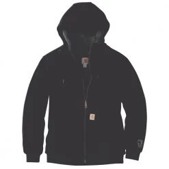 Carhartt Men's 3 X-Large Black Cotton/Polyster Rain Defender Relaxed Fit Mid-Weight Sherpa-Lined Full-Zip Sweatshirt