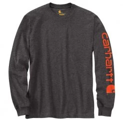 Carhartt Men's Regular Large Carbon Heather Cotton/Polyester Long-Sleeve T-Shirt