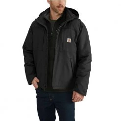 Carhartt Men's Large Black Cotton/Polyester/Spandex Full Swing Cryder Jacket