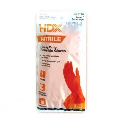 HDX LG/XL Orange Nitrile Long Cuff Gloves -Workwear Sales Store disposable gloves hdxgngoxl1 44 1000