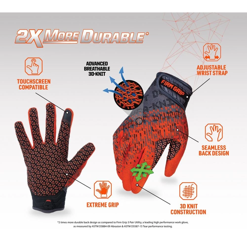 FIRM GRIP X-Large Dura-Knit Work Gloves 3 FIRM GRIP X-Large Dura-Knit Work Gloves - Image 3