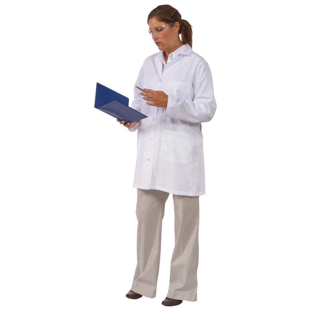 Girl Power At Work L1 Women's Extra Large White Poly/Cotton Lab Coat 2 Girl Power At Work L1 Women's Extra Large White Poly/Cotton Lab Coat - Image 2