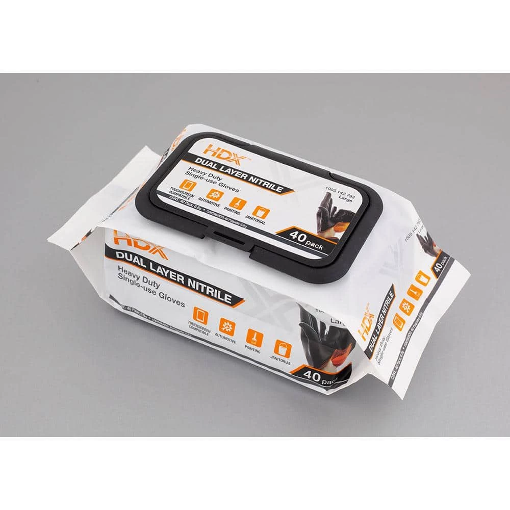 HDX Pop-N-Go Disposable Nitrile Gloves (40-Count) 7 HDX Pop-N-Go Disposable Nitrile Gloves (40-Count) - Image 7