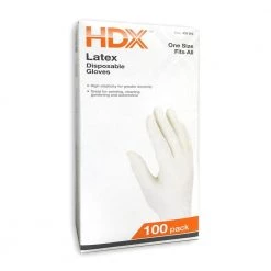 HDX 100-Count Disposable Latex Gloves -Workwear Sales Store hdx disposable gloves szm 432202 fa 1000