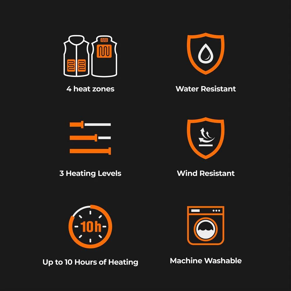 Women's Large White 7.2-Volt Lithium-Ion Lightweight Heated Vest with (1) 5.2 Ah Battery and Charger 4 Women's Large White 7.2-Volt Lithium-Ion Lightweight Heated Vest with (1) 5.2 Ah Battery and Charger - Image 4