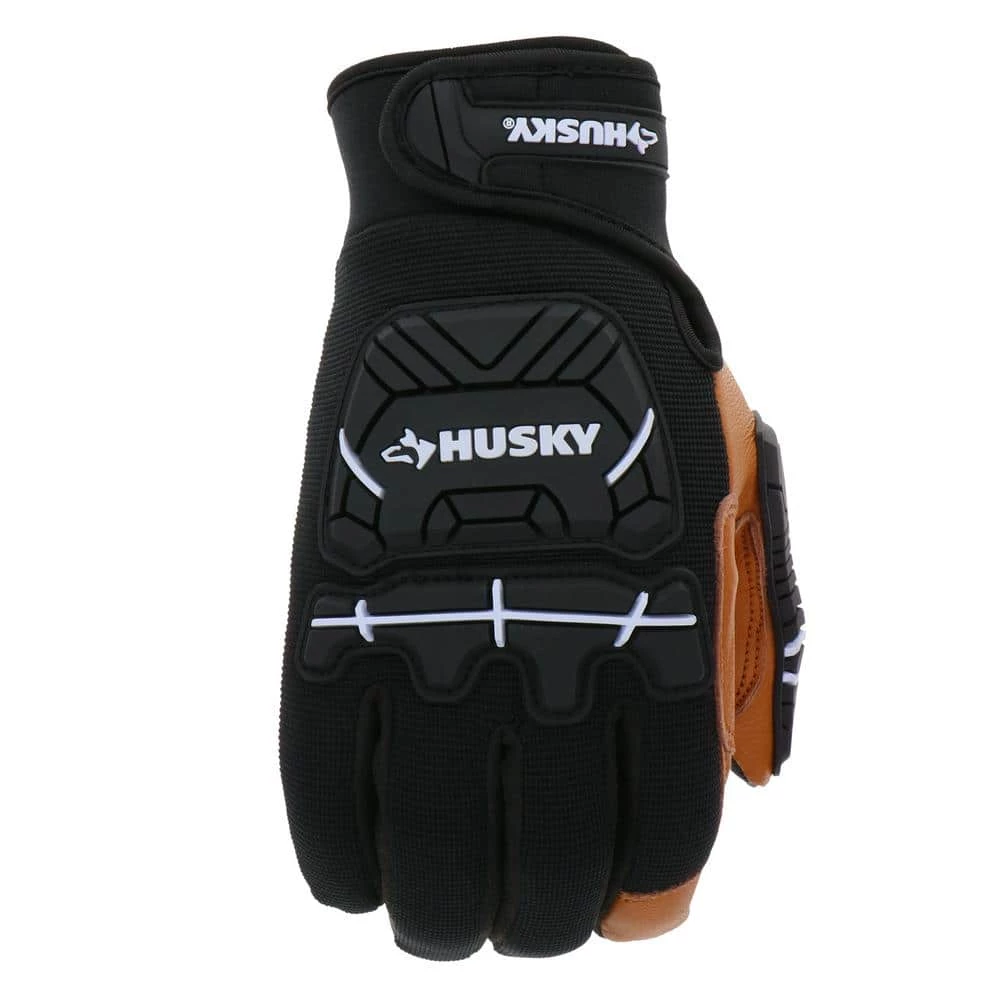 Husky Large Grain Goatskin Leather Performance Impact Work Glove with Spandex Back 3 Husky Large Grain Goatskin Leather Performance Impact Work Glove with Spandex Back - Image 3