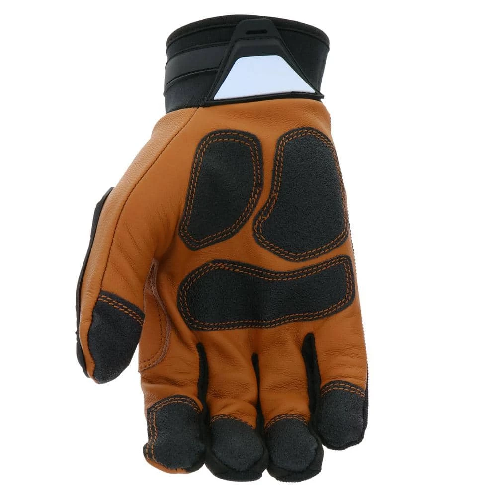 Husky Large Grain Goatskin Leather Performance Impact Work Glove with Spandex Back 4 Husky Large Grain Goatskin Leather Performance Impact Work Glove with Spandex Back - Image 4