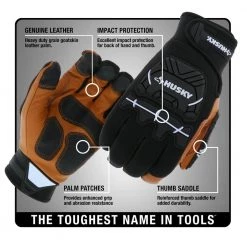 Husky Large Grain Goatskin Leather Performance Impact Work Glove with Spandex Back 10 Husky Large Grain Goatskin Leather Performance Impact Work Glove with Spandex Back -Workwear Sales Store husky work gloves hk84015 lcc6 c3 1000
