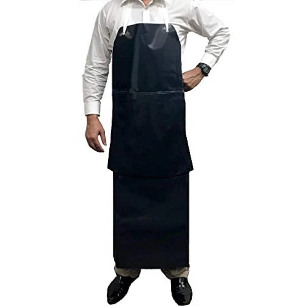 KLEEN CHEF Premium Heavy Duty PVC Leather Apron, Chemical and Water Resistant Double Layer Apron 1 KLEEN CHEF Premium Heavy Duty PVC Leather Apron, Chemical and Water Resistant Double Layer Apron