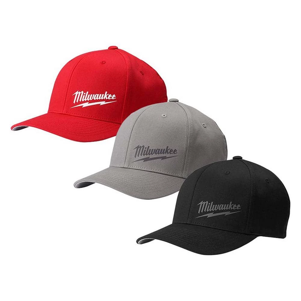 Milwaukee Small/Medium Black, Gray, Red Fitted Hats (3-Pack) 1 Milwaukee Small/Medium Black, Gray, Red Fitted Hats (3-Pack)