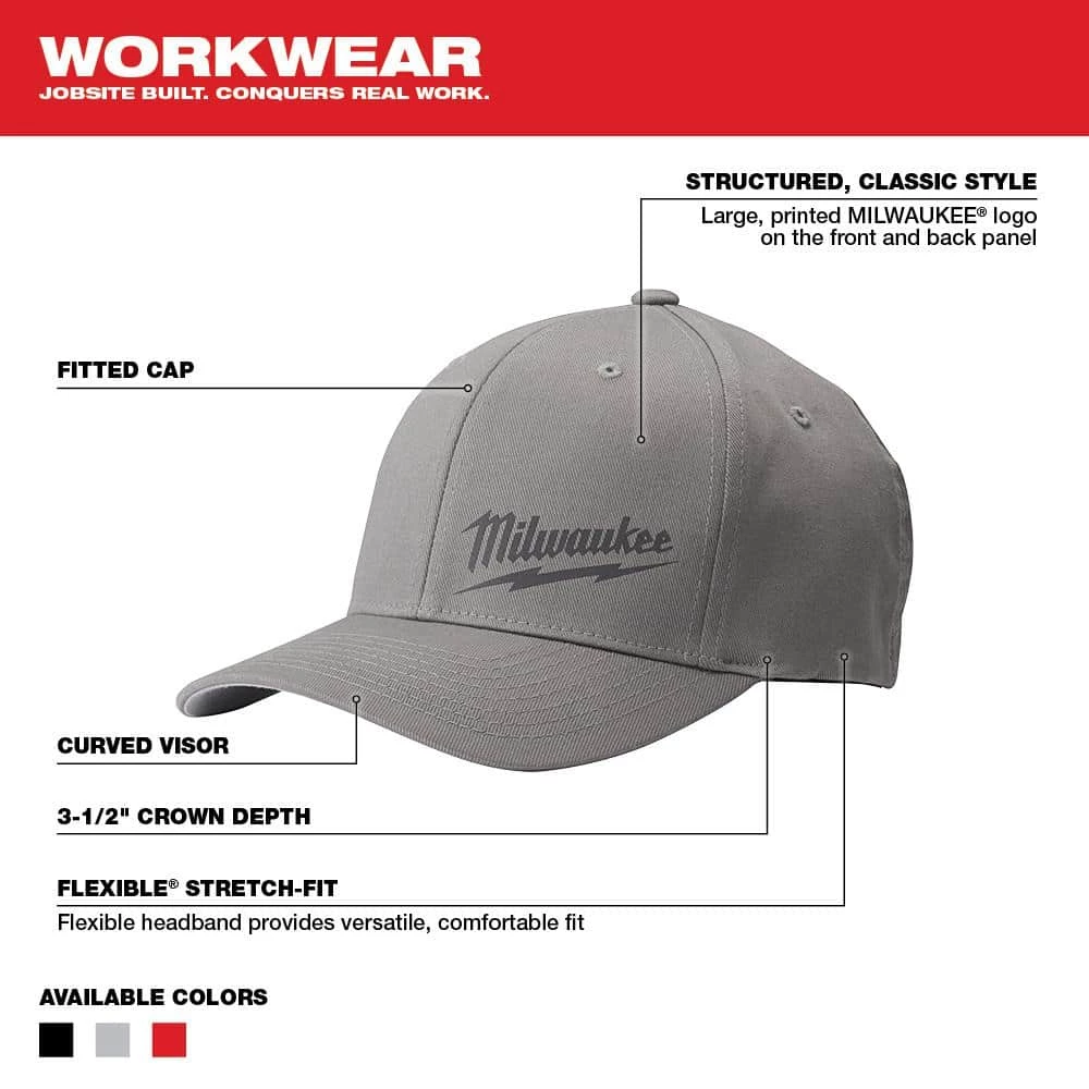 Milwaukee Large/Extra Large Gray Fitted Hat and Safety Glasses with Tinted Anti-Scratch Lenses 2 Milwaukee Large/Extra Large Gray Fitted Hat and Safety Glasses with Tinted Anti-Scratch Lenses - Image 2