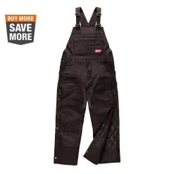 Milwaukee Men's Gridiron Large Black Zip-to-Thigh Bib Overall