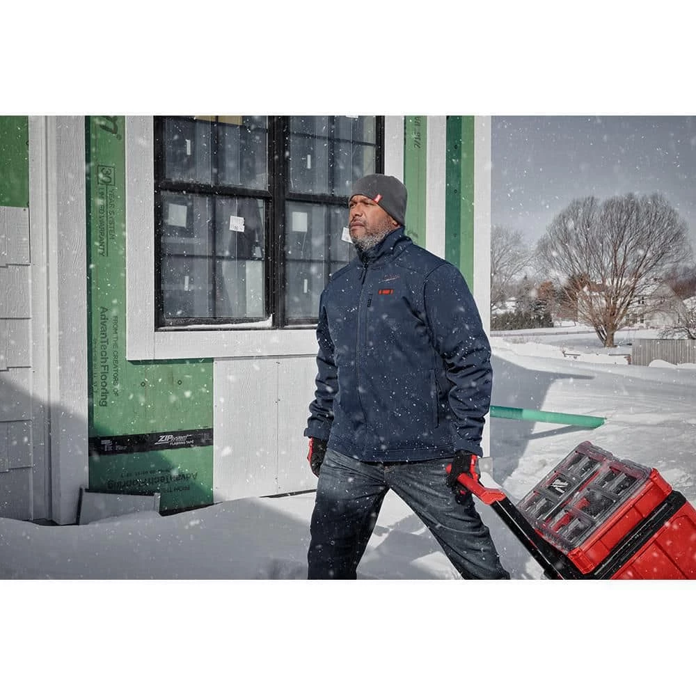 Milwaukee Men's Medium M12 12V Lithium-Ion Cordless TOUGHSHELL Navy Blue Heated Jacket with (1) 3.0 Ah Battery and Charger 11 Milwaukee Men's Medium M12 12V Lithium-Ion Cordless TOUGHSHELL Navy Blue Heated Jacket with (1) 3.0 Ah Battery and Charger - Image 11
