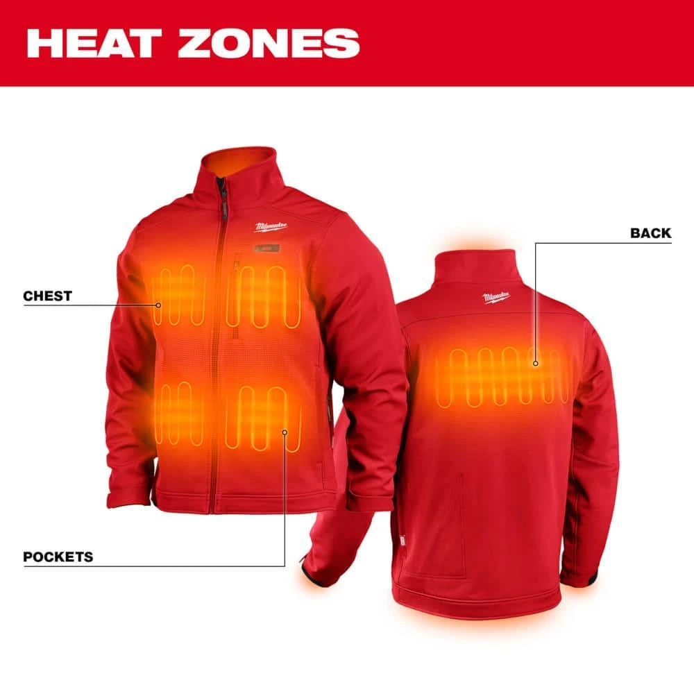 Milwaukee Men's Small M12 12V Lithium-Ion Cordless TOUGHSHELL Red Heated Jacket with (1) 3.0 Ah Battery and Charger 2 Milwaukee Men's Small M12 12V Lithium-Ion Cordless TOUGHSHELL Red Heated Jacket with (1) 3.0 Ah Battery and Charger - Image 2