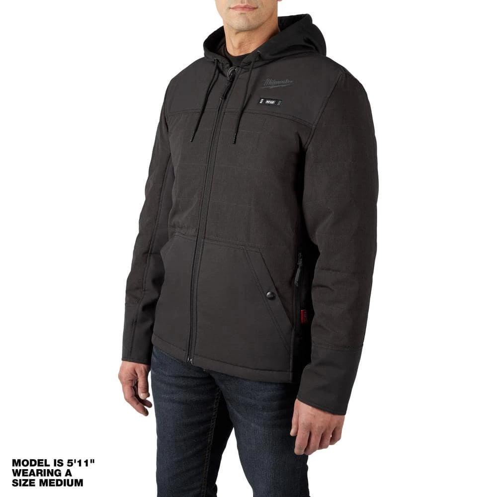 Milwaukee Men's 3X-Large M12 12V Lithium-Ion Cordless AXIS Black Heated Quilted Hooded Jacket Kit with One 3.0Ah Battery & Charger 1 Milwaukee Men's 3X-Large M12 12V Lithium-Ion Cordless AXIS Black Heated Quilted Hooded Jacket Kit with One 3.0Ah Battery & Charger