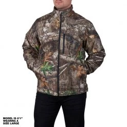 Milwaukee Men's Large M12 12V Lithium-Ion Cordless QUIETSHELL Camo Heated Jacket with (1) 3.0 Ah Battery and Charger