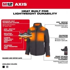Milwaukee Women's X-Large M12 12-Volt Lithium-Ion Cordless AXIS Black Heated Quilted Jacket Kit with One 3.0Ah Battery and Charger -Workwear Sales Store milwaukee heated jackets 234b 21xl a0 1000