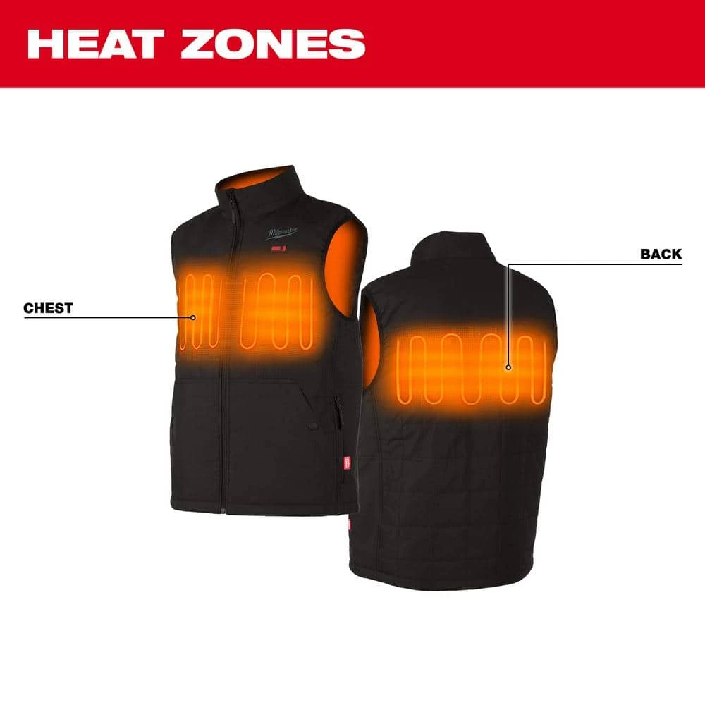 Milwaukee Men's Medium M12 12-Volt Lithium-Ion Cordless AXIS Black Heated Quilted Vest (Vest Only) 2 Milwaukee Men's Medium M12 12-Volt Lithium-Ion Cordless AXIS Black Heated Quilted Vest (Vest Only) - Image 2