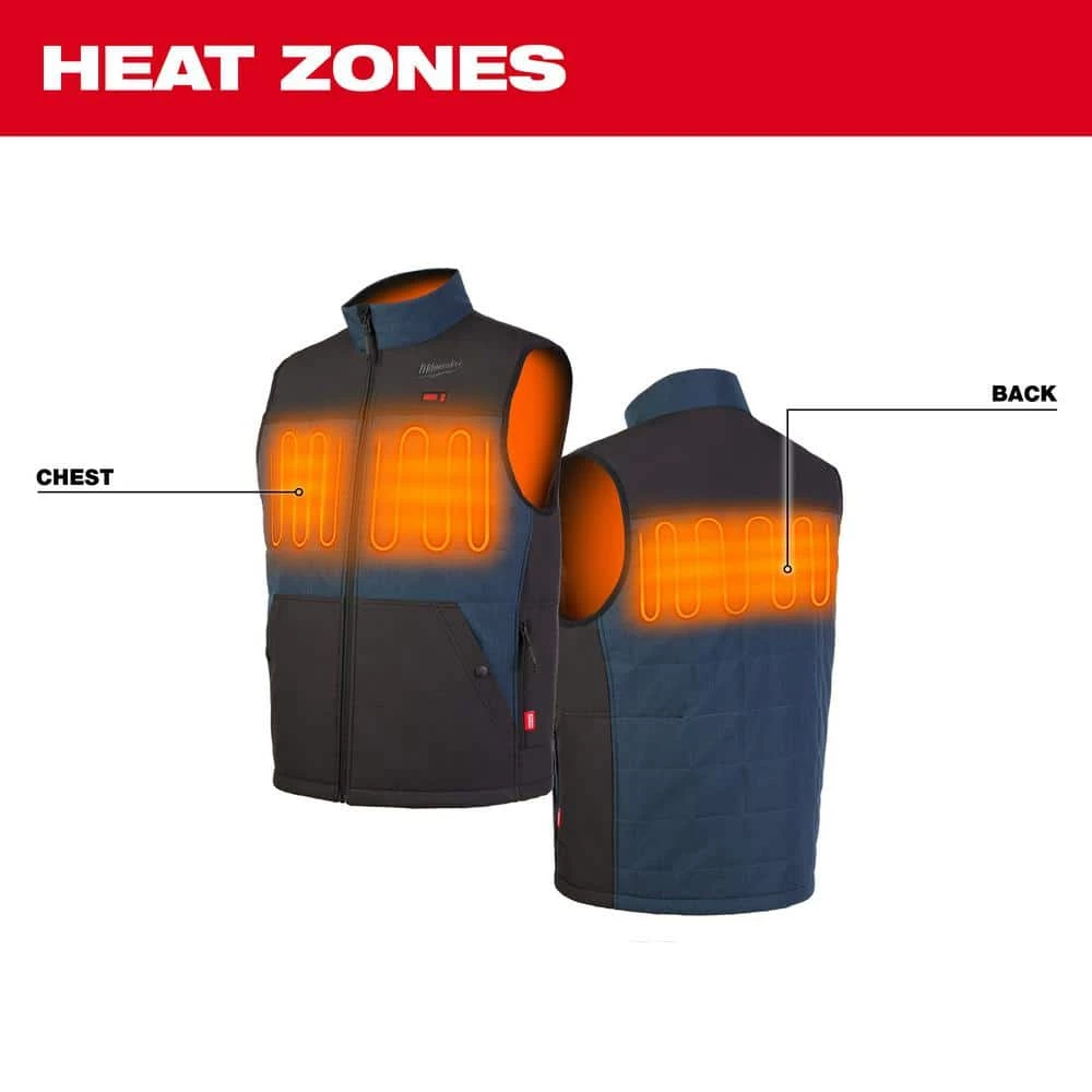 Milwaukee Men's Large M12 12-Volt Lithium-Ion Cordless AXIS Blue Heated Quilted Vest (Vest Only) 2 Milwaukee Men's Large M12 12-Volt Lithium-Ion Cordless AXIS Blue Heated Quilted Vest (Vest Only) - Image 2