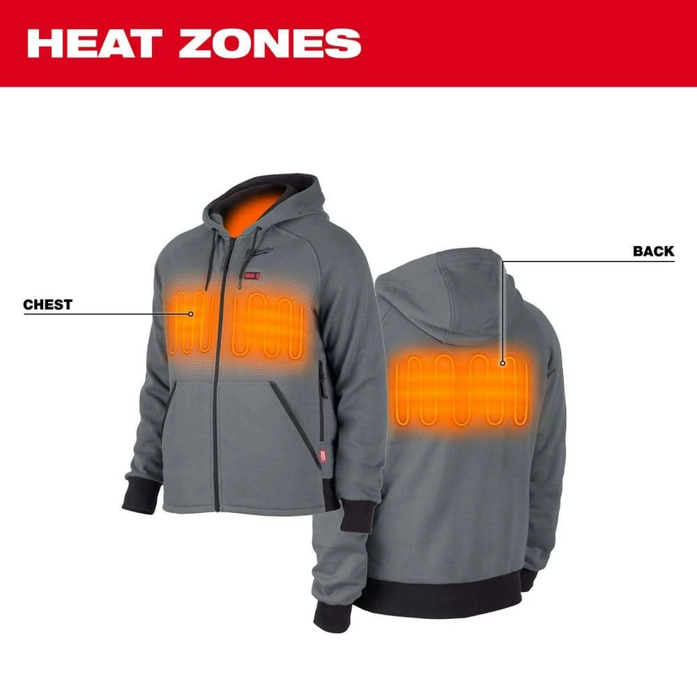 Milwaukee Men's Large M12 12-Volt Lithium-Ion Cordless Gray Heated Jacket Hoodie Kit with (1) 2.0 Ah Battery and Charger 2 Milwaukee Men's Large M12 12-Volt Lithium-Ion Cordless Gray Heated Jacket Hoodie Kit with (1) 2.0 Ah Battery and Charger - Image 2