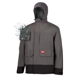 Milwaukee Men's Large Gray HYDROBREAK Layer Rain Shell Jacket -Workwear Sales Store milwaukee rain jackets raincoats 310g l 40 1000