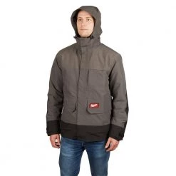 Milwaukee Men's X-Large Gray HYDROBREAK Layer Rain Shell Jacket