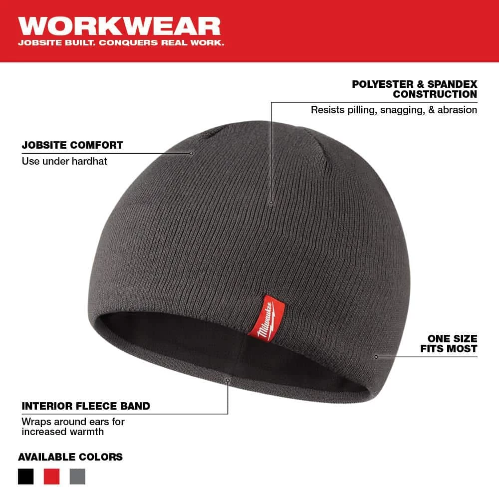 Milwaukee Men's Gray Fleece Lined Knit Hat 3 Milwaukee Men's Gray Fleece Lined Knit Hat - Image 3