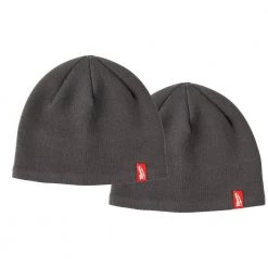 Milwaukee Men's Gray Fleece Lined Knit Hat (2-Pack)