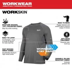 Milwaukee Men's Extra Large Gray Work Skin Long Sleeve Mid Weight Performance Shirt 13 Milwaukee Men's Extra Large Gray Work Skin Long Sleeve Mid Weight Performance Shirt -Workwear Sales Store milwaukee t shirts 402g xl 40 1000