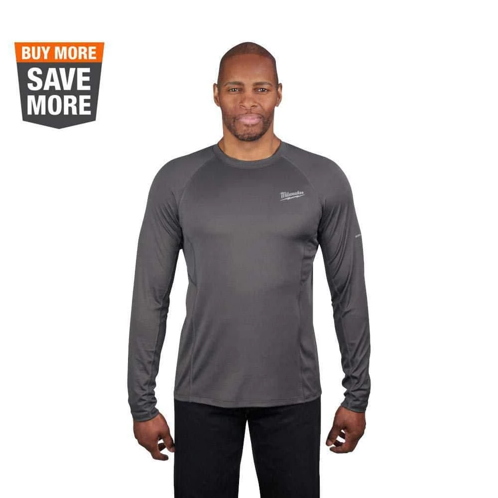 Milwaukee Men's Extra Large Gray Work Skin Long Sleeve Mid Weight Performance Shirt 1 Milwaukee Men's Extra Large Gray Work Skin Long Sleeve Mid Weight Performance Shirt
