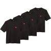 Milwaukee Men's 2X-Large Black Heavy-Duty Cotton/Polyester Short-Sleeve Pocket T-Shirt (4-Pack)