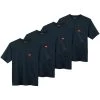 Milwaukee Men's 3X-Large Blue Heavy-Duty Cotton/Polyester Short-Sleeve Pocket T-Shirt (4-Pack)