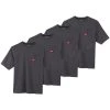 Milwaukee Men's 2X-Large Gray Heavy-Duty Cotton/Polyester Short-Sleeve Pocket T-Shirt (4-Pack)