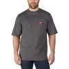 Milwaukee Men's X-Large Gray Heavy Duty Cotton/Polyester Short-Sleeve Pocket T-Shirt