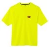 Milwaukee Men's X-Large High Visibility Heavy-Duty Cotton/Polyester Short-Sleeve Pocket T-Shirt