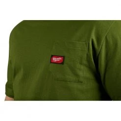 Milwaukee Men's Small Olive Green and Black Heavy-Duty Cotton/Polyester Short-Sleeve Pocket T-Shirt (2-Pack) -Workwear Sales Store milwaukee t shirts 601og s 601b s c3 1000