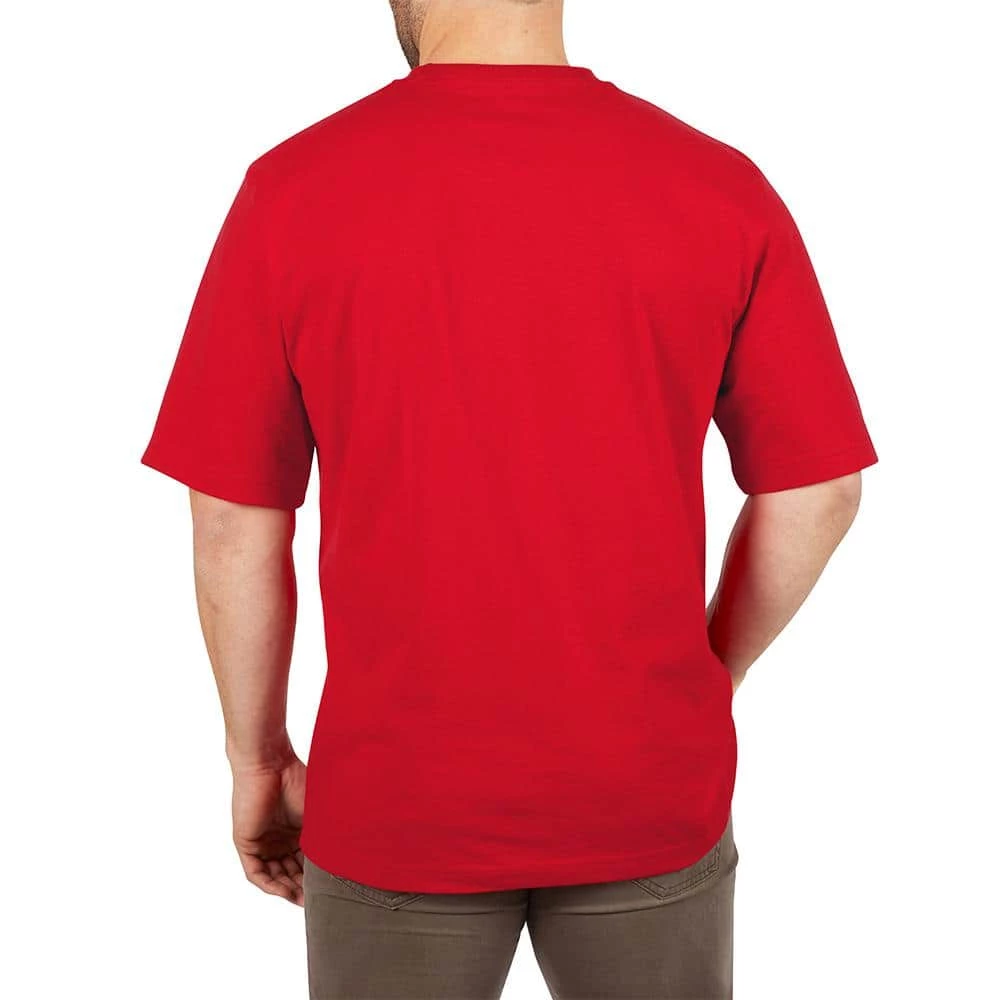 Milwaukee Men's 3X-Large Red Heavy-Duty Cotton/Polyester Short-Sleeve Pocket T-Shirt 5 Milwaukee Men's 3X-Large Red Heavy-Duty Cotton/Polyester Short-Sleeve Pocket T-Shirt - Image 5
