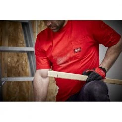 Milwaukee Men's Medium Red Heavy-Duty Cotton/Polyester Short-Sleeve Pocket T-Shirt (4-Pack) -Workwear Sales Store milwaukee t shirts 601r m x4 1f 1000
