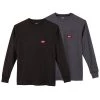 Milwaukee Men's X-Large Black and Gray Heavy-Duty Cotton/Polyester Long-Sleeve Pocket T-Shirt (2-Pack)