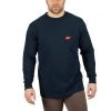 Milwaukee Men's 2X-Large Blue Heavy-Duty Cotton/Polyester Long-Sleeve Pocket T-Shirt