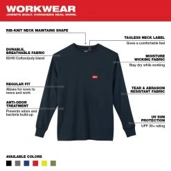 Milwaukee Men's Small Blue Heavy-Duty Cotton/Polyester Long-Sleeve Pocket T-Shirt (4-Pack) 11 Milwaukee Men's Small Blue Heavy-Duty Cotton/Polyester Long-Sleeve Pocket T-Shirt (4-Pack) -Workwear Sales Store milwaukee t shirts 602bl s x4 40 1000