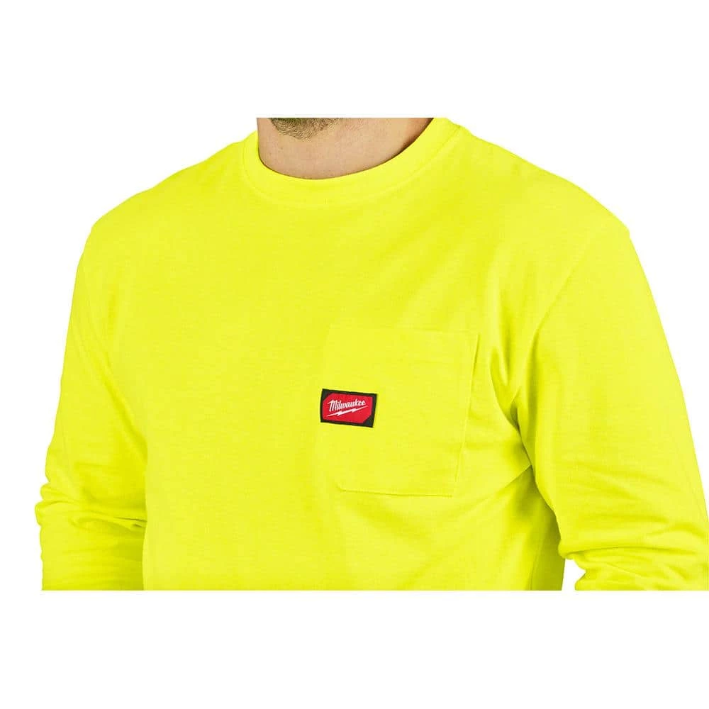 Milwaukee Men's 2X-Large High Visibility Heavy-Duty Cotton/Polyester Long-Sleeve Pocket T-Shirt 8 Milwaukee Men's 2X-Large High Visibility Heavy-Duty Cotton/Polyester Long-Sleeve Pocket T-Shirt - Image 8