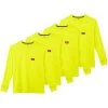 Milwaukee Men's Small High Visibility Heavy-Duty Cotton/Polyester Long-Sleeve Pocket T-Shirt (4-Pack)