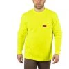 Milwaukee Men's X-Large High Visibility Heavy-Duty Cotton/Polyester Long-Sleeve Pocket T-Shirt