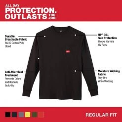 Milwaukee Men's X-Large High Visibility Heavy-Duty Cotton/Polyester Long-Sleeve Pocket T-Shirt (2-Pack) -Workwear Sales Store milwaukee t shirts 602hv xl x2 77 1000