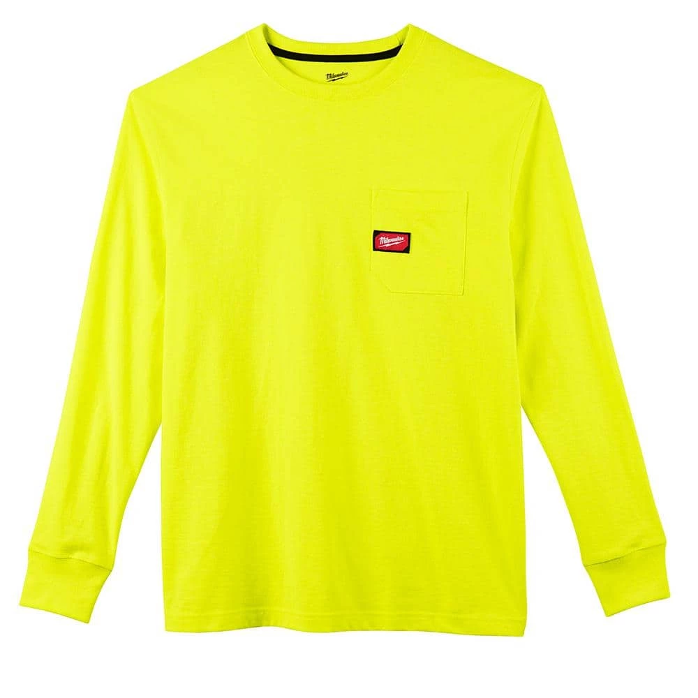 Milwaukee Men's X-Large High Visibility Heavy-Duty Cotton/Polyester Long-Sleeve Pocket T-Shirt (4-Pack) 6 Milwaukee Men's X-Large High Visibility Heavy-Duty Cotton/Polyester Long-Sleeve Pocket T-Shirt (4-Pack) - Image 6