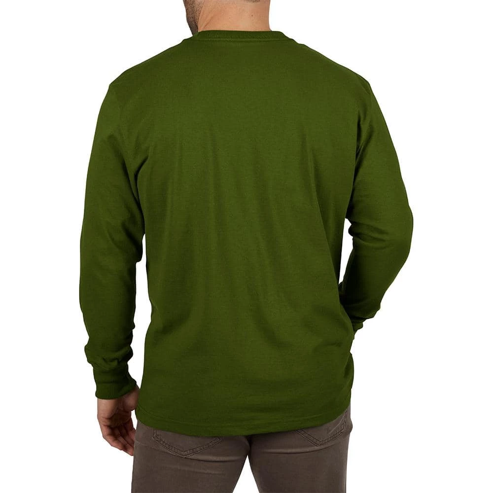 Milwaukee Men's Large Olive Green and Black Heavy-Duty Cotton/Polyester Long-Sleeve Pocket T-Shirt (2-Pack) 5 Milwaukee Men's Large Olive Green and Black Heavy-Duty Cotton/Polyester Long-Sleeve Pocket T-Shirt (2-Pack) - Image 5
