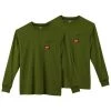 Milwaukee Men's Medium Olive Green Heavy-Duty Cotton/Polyester Long-Sleeve Pocket T-Shirt (2-Pack)