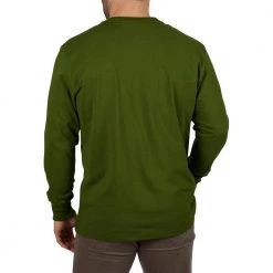 Milwaukee Men's X-Large Olive Green Heavy-Duty Cotton/Polyester Long-Sleeve Pocket T-Shirt -Workwear Sales Store milwaukee t shirts 602og xl 1d 1000